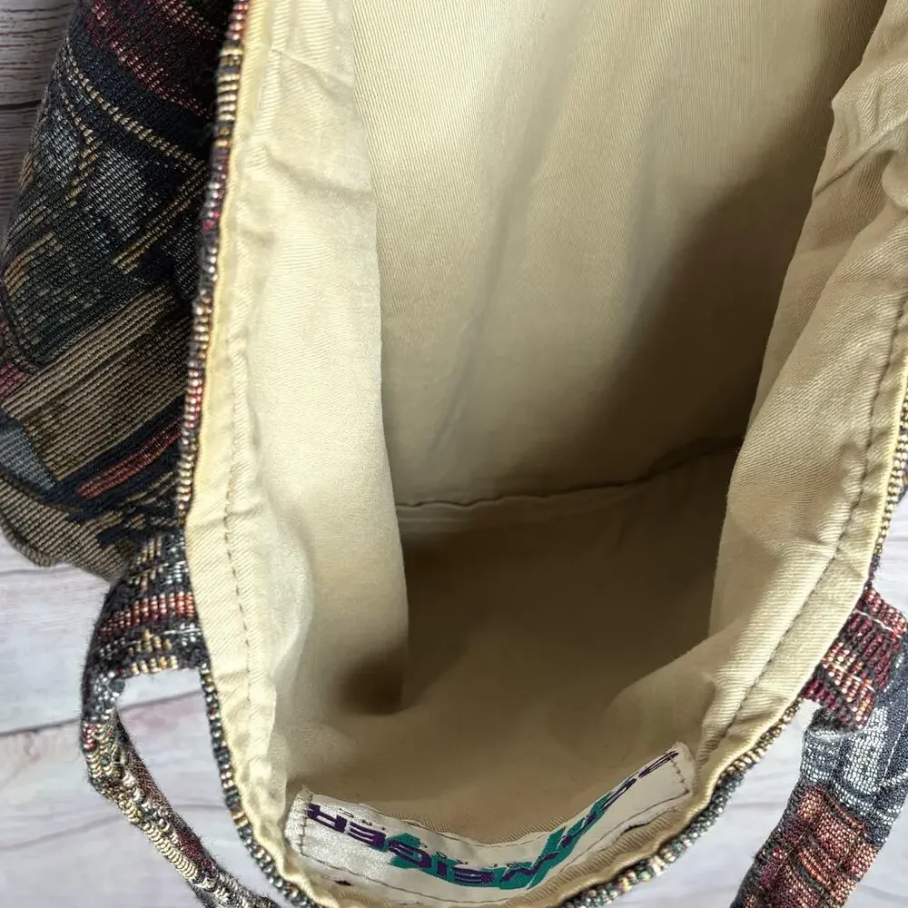 Schweiger Vintage Cozy Library Book Tapestry Brown Gray Tote Bag